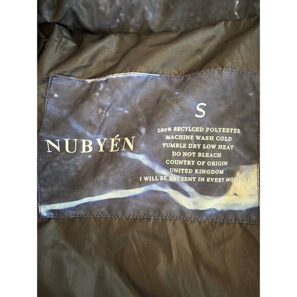 Nubyen Cropped Puffer Ski Jacket Women's Small Blue Marble Revolve Wintercore - Picture 6 of 7